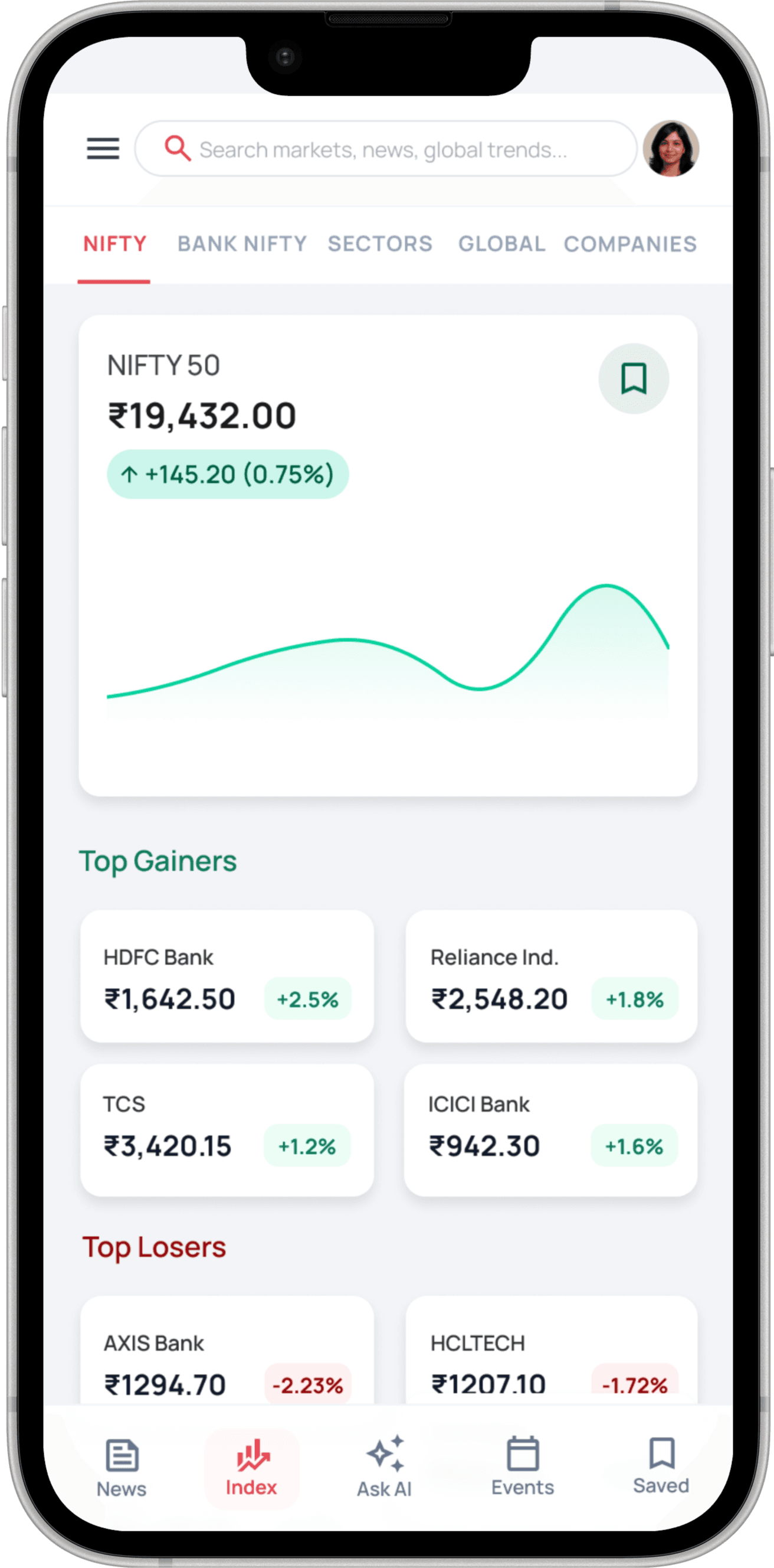 RupeeLetter App Interface